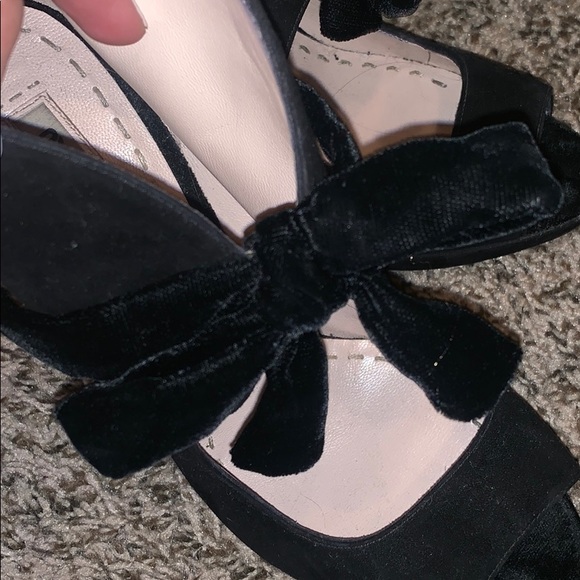 Miu Miu Black Suede Bow Heels Size 39.5 - Picture 5 of 7